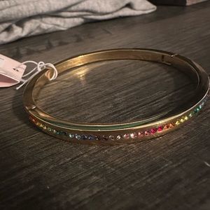 NWT Kate Spade Rainbow Pave Hinge Bangle 🌈